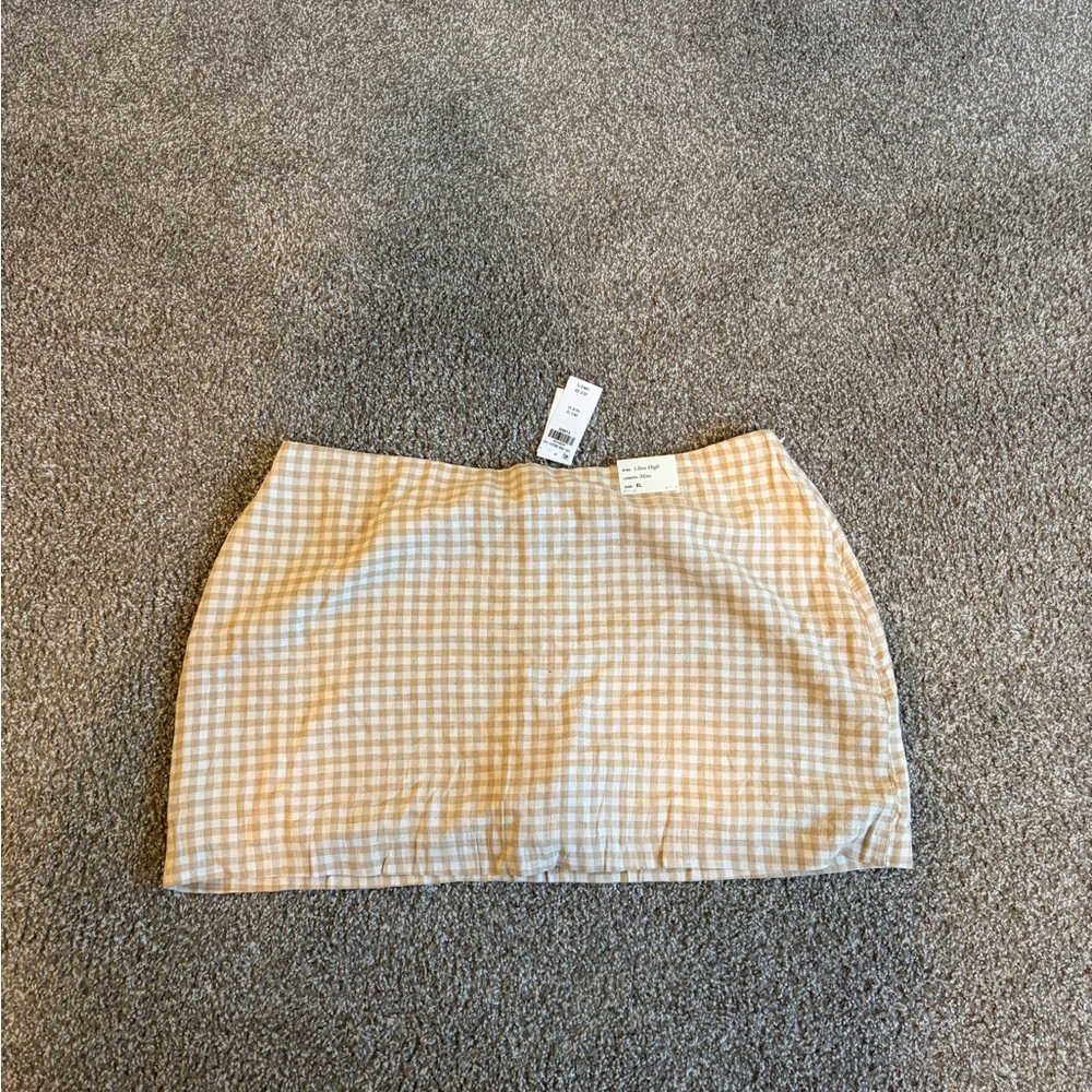 Abercrombie Linen Gingham Mini Skirt